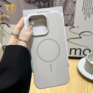 Tri-Town Magnetic Phone Case For iPhone 16 15 14 13 12 11 Pro Max 14 15 Pro Wireless Bright Color Case Cover