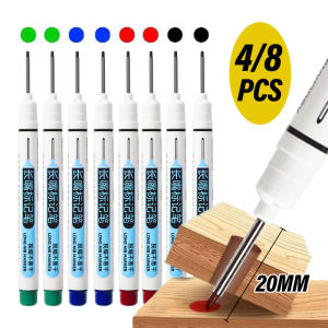 Yespery 1/2/4/8 cái Bút đánh dấu đầu ngòi dài lỗ sâu 20mm cho bút đục lỗ kim loại bút chế biến gỗ phòng tắm không thấm nước dụng cụ đa năng