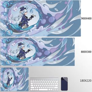 Bandai | Anime Game Furina Neuvillette Mavuika Wanderer Raiden Columbina XXL Miếng Lót Chuột Genshin Tác Động Để Bàn Thảm Cao Su Bàn Phím Phụ Kiện