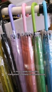 Japan Korea Trendy Clear & Light Fashionable Transparent Rain Automatic Umbrella Payung 雨伞