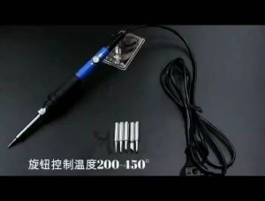 Electric Solder Iron Set 15-in-1 Portable 60W 220V Temperature Adjustable Electric Solder Iron Set Station Welding Tools With Solder Tip Tweezers Tin Wire