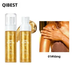 Dầu Dưỡng Thể Lấp Lánh Lâu Dài Chất Lỏng Làm Nổi Bật Tạo Hiệu Ứng Sequin Dưỡng Ẩm Làm Sáng Da Tạo Đường Nét Khuôn Mặt Trang Điểm 60ml