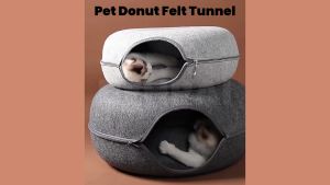 Pet Donut Felt Tunnel Cat Rabbit Tunnels Tubes Toy Bed Nest Fun Teaser Tilam Mainan Kucing Terowong Tempat Tidur