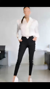 #982 (S-2XL) SKINNY SLACKS W/2CURVY FRONT POCKET 1BOTTON & REG.BELT LACE