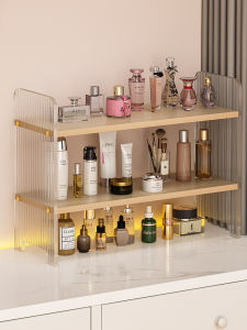 ชั้นวางเครื่องสำอาง Acrylic Desktop Organizer Multi-layer Bathroom Vanity Countertop Toiletries Tiered Rack Simple Modern Style