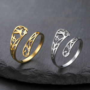 Cazador Adjustable Hummingbird Rings for Women Gold Color Stainless Steel Filigree Bird Open Finger Rings Jewelry 2025 Wholesale