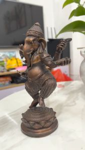 Phật voi ganesha bằng đồng đứng 1 chân màu giả cổ cao 20cm nặng 1kg