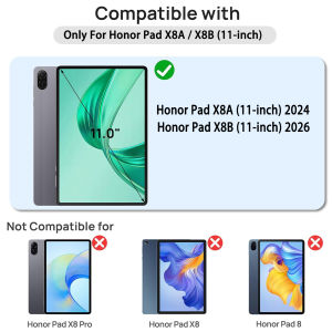 For HONOR Pad X8B / X8A (11 inch) 2026/2024 Case Transparent Soft TPU Silicone Tablet Cover Reinforced Corners Protection Shell