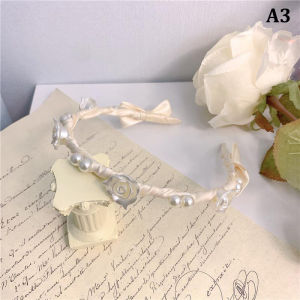 YADUN Phụ Nữ Thanh Lịch Rose Vine Headband Tóc Phụ Kiện Mũ Cô Gái Cổ Điển Kim Loại Hoa Ngọc Trai Màu Đỏ Hoa Hồng Trắng Tiara Hairbands