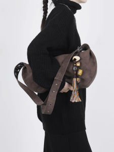 Wood River Card Original Lazy Style Large Capacity Single Shoulder Bag Soft Leather Dumpling Tot Bag Women 2025 New Model