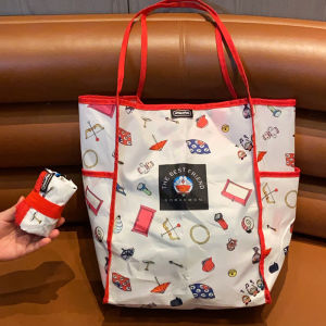 กระเป๋าเดินทางแบบพับได้ขนาดใหญ่และน้ำหนักเบา กระเป๋าใส่ของที่ทนทาน กระเป๋าช้อปปิ้งแบบอเนกประสงค์ กระเป๋าพับได้สำหรับการเก็บของ