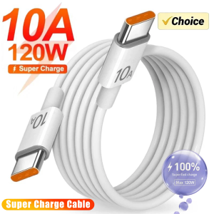 120W 10A Super Fast Charging Cable Type-C To C Highspeed Data Transfer Cable For iPhone Huawei Xiaomi Charging Cable 1/1.5/2/3M