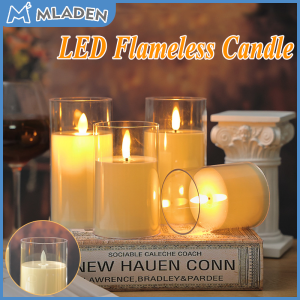 Led Flameless Candle Acrylic Glass Battery Flickering Light Party Decorations Electronic Candle Tea Lights  for Wedding Christmas