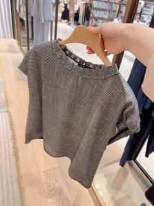 Elegant Simple Style Womens Short Sleeve Top Retro Design Beautiful Small Shirt Summer Fashionable Silk Commute Regular Length