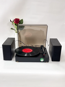 Middix Vintage Record Player With Dual Stereo External Speakers HI-FI System Bluetooth Turntable Player With AUX and USB Interface