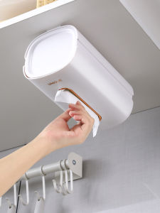 Luxury Wall-Mounted Tissue Box Living Room Bathroom Kitchen No-Punching Storage Box Toilet Paper Holder Household Organizer