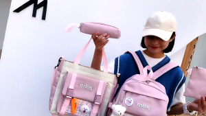 Korean style cute student backpack with multiple pockets 16 inches for children girls