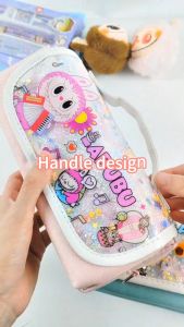 labubu large capacity pencil bag stationery box for elementary school girls cute double layer pencil case