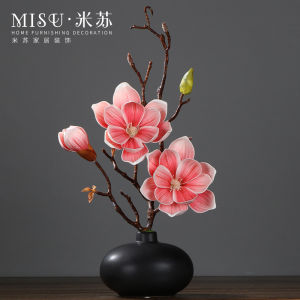 ดอกไม้ประดิษฐ์ดอกไม้ปลอมชุดแจกันเซรามิกดอกกล้วยไม้หยกบอนไซดอกไม้ประดิษฐ์ของตั้งโชว์ดอกไม้ตกแต่งโต๊ะอาหารห้องรับแขกดอกไม้