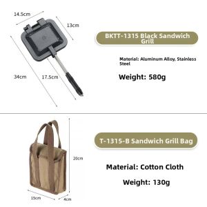 Campingmoon | Non-Stick Portable Grill Pan Aluminum