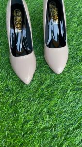 Giày cao gót nhọn 10cm Trường Hải da bóng 2 màu đen hồng phấn GCG135