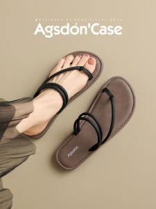 Agsdon | New 2026 Summer Fashionable Black Flat Sandals