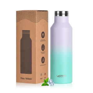 WATERSY 350/500ml Stainless Steel Thermal Cup Insulated Vacuum Flask Sports Water Bottle for Iced Coffee Travel Car & Gym