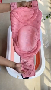 【READY STOCK】Adjustable Newborn Bathtub Pillow/Anti-Slip Baby Bath Net/Shower Seat Cushion/Five-Layer Bath Net Support
