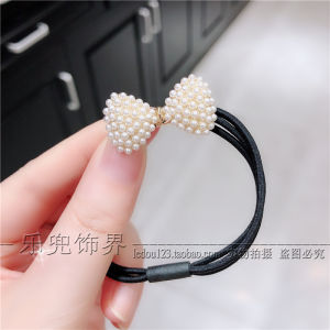 Korean Style Sweet Pearl Butterfly Knot Hair Ties Elastic Band Forest System Universal Fresh Head Ropes Hair Accessories