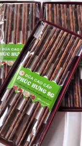 Đũa Dừa Đặc Biệt 30 Năm Hàng Đẹp PHÚC HƯNG PHÁT SG - Bộ 10 Đôi Đũa Dừa Tự Nhiên Không Dùng Hóa Chất