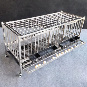 Thickened Stainless Steel Automatic Egg Rolling Cage Chicken Coop Large Size Hen House Duck Cage Anti-Bite Egg Farming Cage