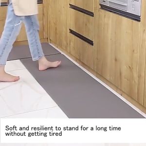 Waterproof Oilproof Carpet PU Leather Kitchen Living Room Bedroom Non Slip Easy to Clean Floor Mat
