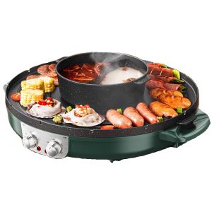 Multifunctional Electric BBQ Grill Pan Korean Style Home Use Low Smoke Hot Pot One Pot Fish And Meat Roasting Machine
