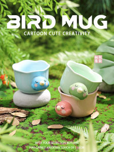 แก้วมือนกกระต่ายน่ารัก แก้วเซรามิก ขนาดเล็ก แก้วกาแฟ แก้วชา ดีไซน์สร้างสรรค์ ดีไซน์น่ารัก แก้วมือนกกระต่าย แก้วมือนก