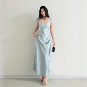 CHANGTONG | Elegant and Unique Satin Strap Dress