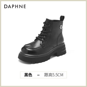 Daphne Black Martin Boots Womens Brown Boots 2025 New Autumn Winter British Style round Head Thick Bottom Heightening Short Boots