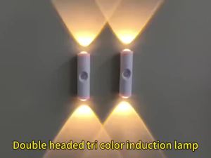 OSIDEN | 2/4 Đèn LED Cảm Biến Mắt Mèo Đèn Dán Tường RGB Đèn Ngủ Có Cảm Biến Chuyển Động Cho Phòng Ngủ Hành Lang Cầu Thang Tủ Quần Áo Sạc