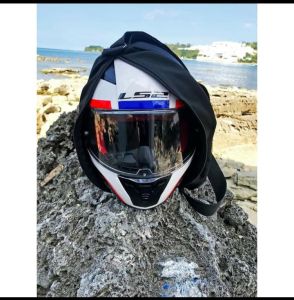 BLACK HELMET BAG WITH STRAP & LOGO (SHOEI) | TIM MACKENZIE COVERS