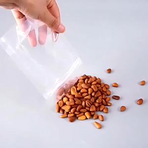50pcs Resealable Full Clear Plastic Stand Up Pouch with Lock Plastic Packaging Zip Bag Pouch