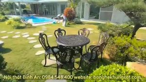 Bộ Bàn Ghế Sân Vườn Nhôm Đúc Cao Cấp D90 - Bàn Ghế Ngoài Trời Đẹp Nhập Khẩu