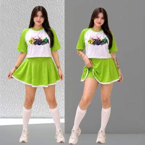 SHARMEIN - COMBI ZUMBA-FITNESS LOOSETOP&SKORT FASHION TERNO FOR WOMEN //M-XL GARTERIZED WAIST//
