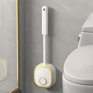 Household Toilet Brush Silicone Wall Mounted Bathroom Cleaning Tool Toilet Cleaning Brush No Dead Angles Bathroom Essential