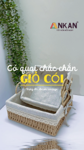 Giỏ Đựng Đồ Vuông Cỡ Nhỏ/Trung/ to Có Quai Xách - Lót Vải Vintage Trang Trí & Đựng Đồ Đa Năng