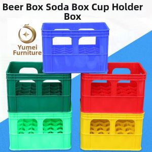 Thickened Plastic Beverage Storage Box Car Beer Bottle Carrier Home Storage Box 24 Grids for Car Use 12 Bottle Beer Basket