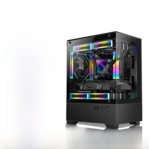 Evesky Mini Computer Case Desktop Host M-Atx White Side Transparent Storm S920 Sea View Room Computer Components Accessories