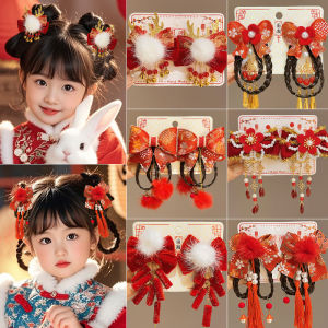 เครื่องประดับผมแฟชั่นสำหรับเด็ก ปีใหม่ โบว์สีแดง คลิปผม ขนแกะ ขนสัตว์ แฟชั่นเกาหลี ฤดูใบไม้ผลิและฤดูร้อน ใหม่ล่าสุด