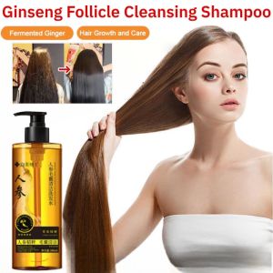 Ginseng Follicle Cleansing Shampoo Herbal Plant Extract Fluffy Anti-Dandruff Shampoo Deep Scalp Treatment