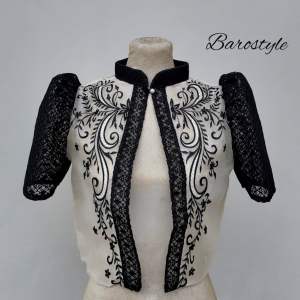 Modern Embroidered Filipiniana Bolero (Spidernet Black Design)
