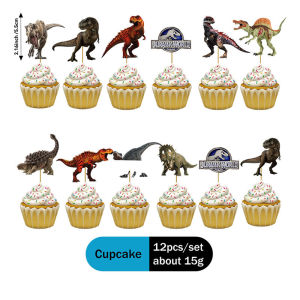 Jurassic Park Dinosaur Combination Brooch Sticker Paper Boxe Cartoon Style Birthday Decor Indoor Party Scene Arrangement Gift Se