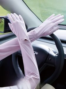 miiow | Loose Long Ice Silk Gloves For Women Summer Breathable Driving Cycling Cool Feeling UV Protection Sunscreen Hand Sleeve Gloves